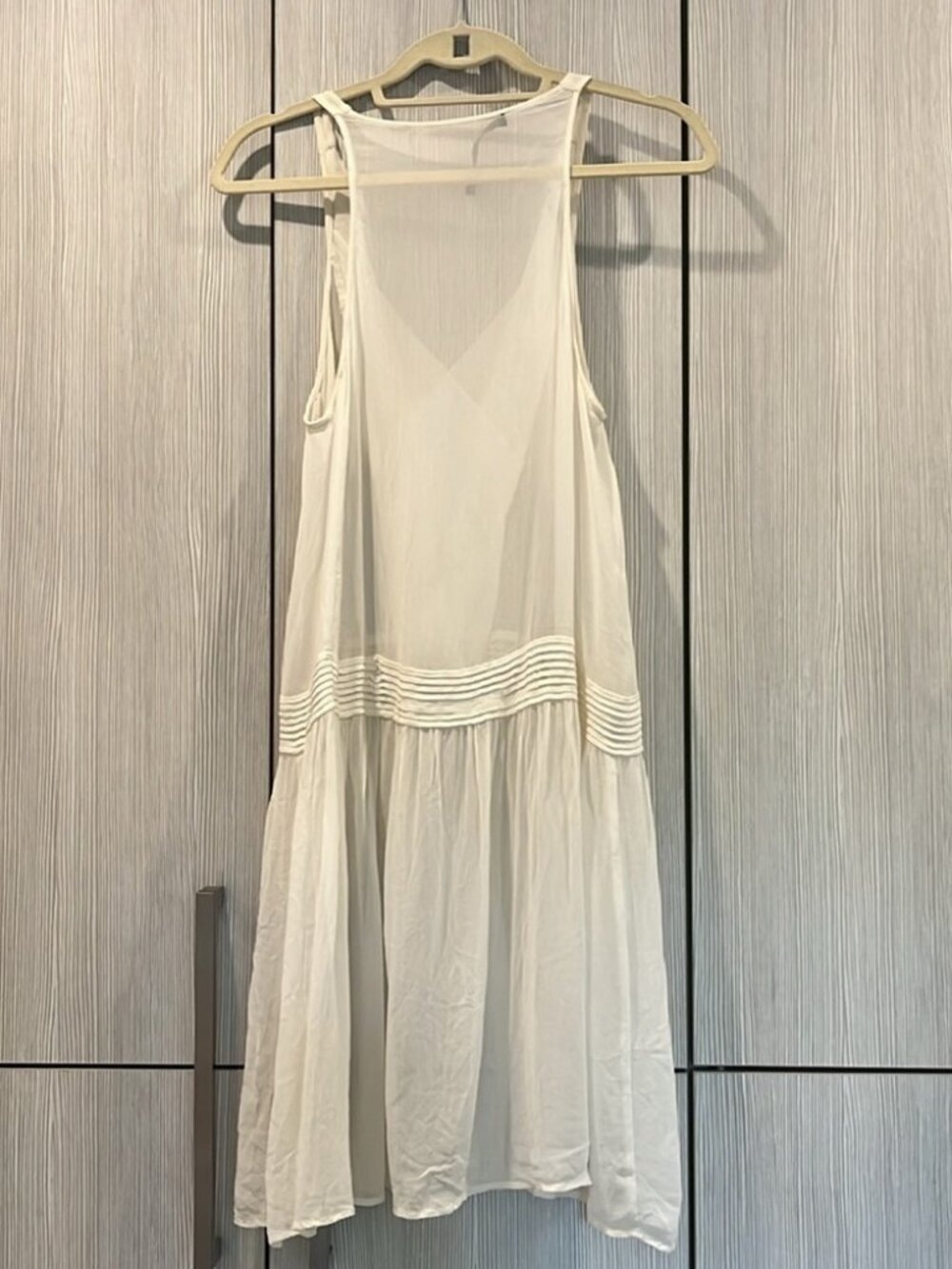 Zara | White Drop Waist Cottagecore Slip Dress | Ivory | Medium